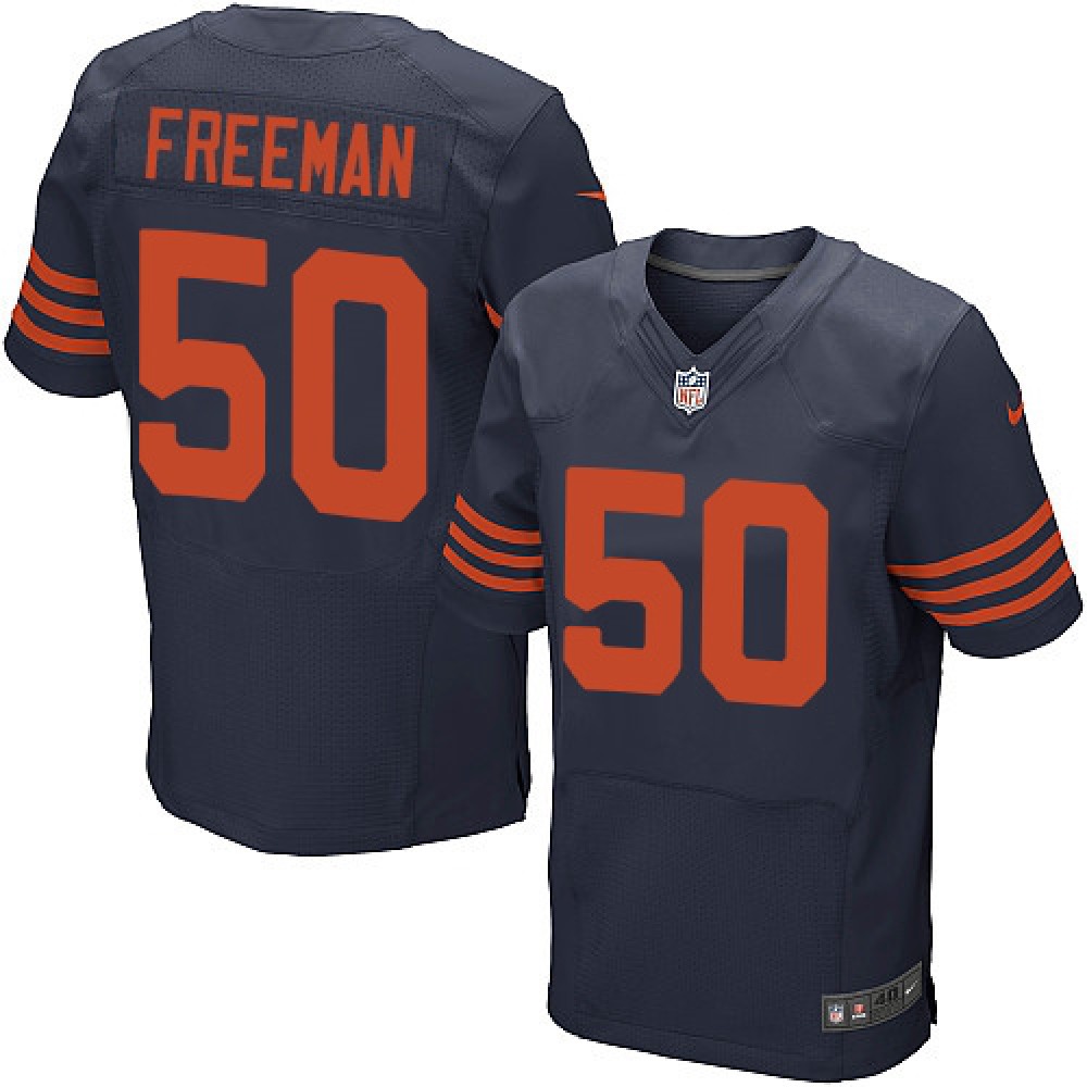 Bears #50 Jerrell Freeman Navy Blue 1940s Throwback Men's Stitched NFL Elite Jersey