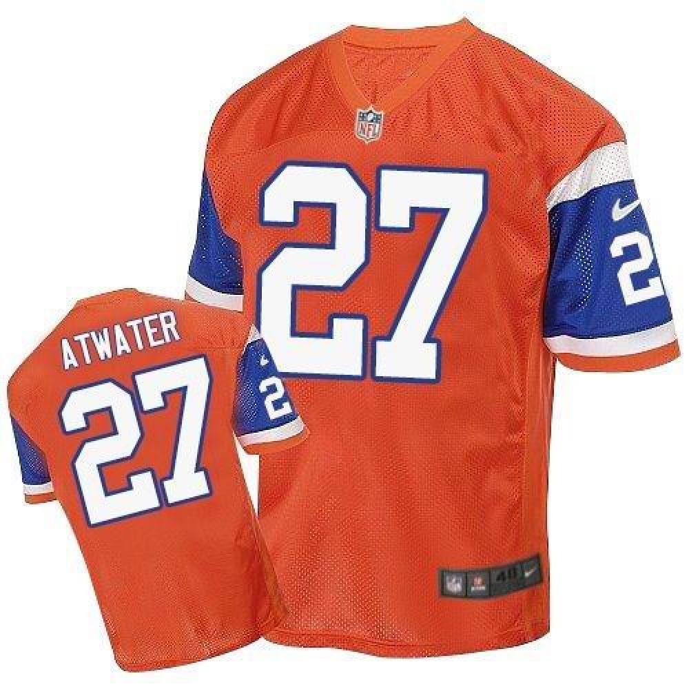 Broncos #27 Steve Atwater Orange Throwback Men's Stitched NFL Elite Jersey
