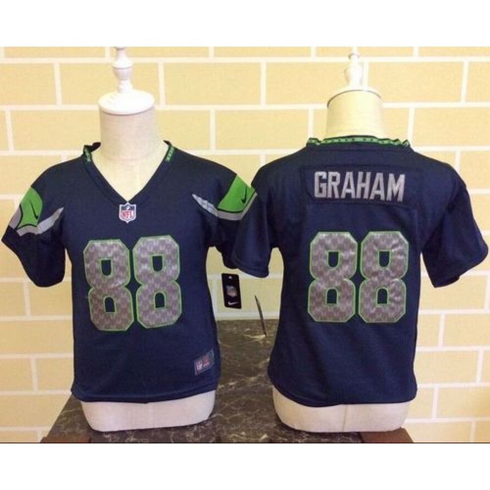 ToddlerSeahawks #88 Jimmy Graham Steel Blue Team Color Stitched NFL Elite Jersey