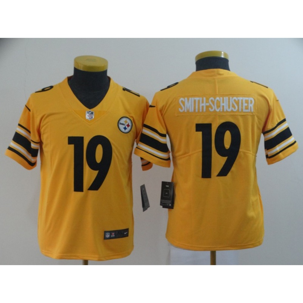 Youth Pittsburgh Steelers #19 JuJu Smith-Schuster 2019 Gold Inverted Legend Stitched NFL Jersey