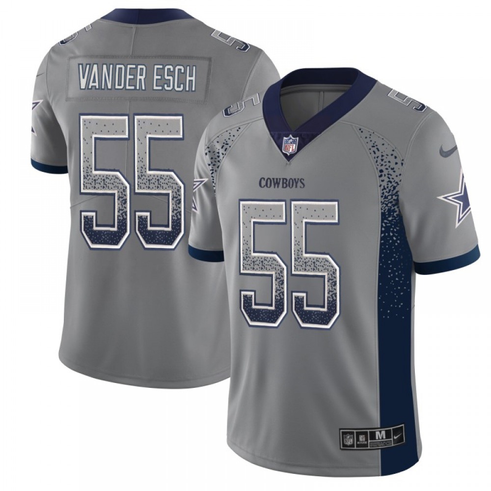 Men's Dallas Cowboys #55 Leighton Vander Esch Gray 2018 Drift Fashion Color Rush Limited Stitched NFL Jersey