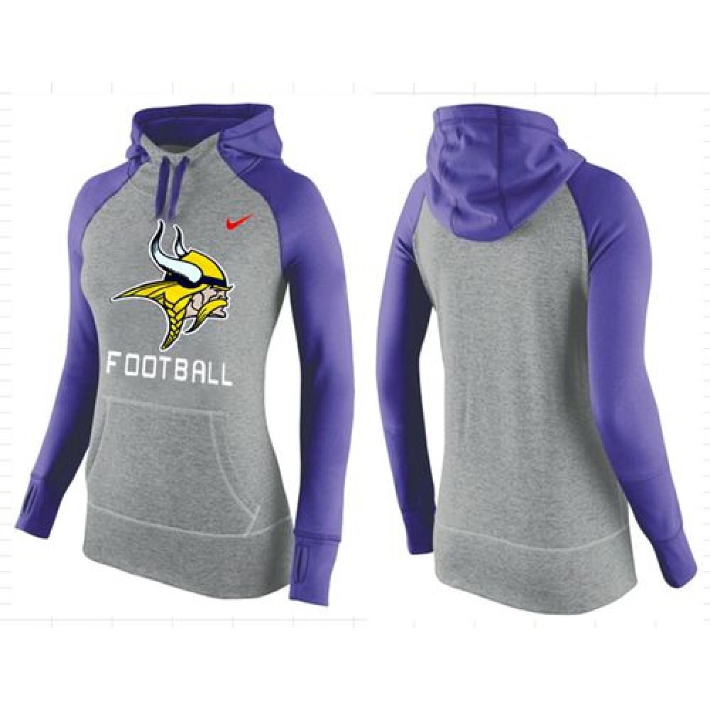 Women'sMinnesota Vikings Performance Hoodie Grey & Purple_1