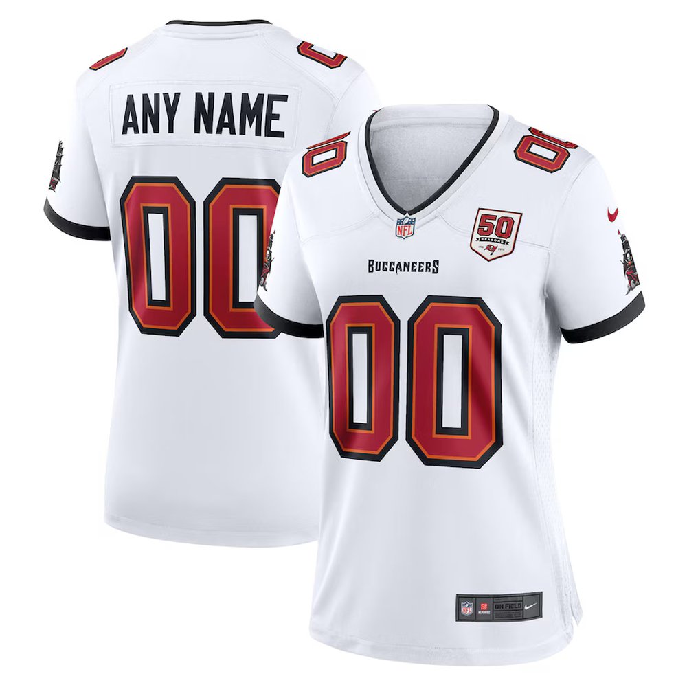 Women's Tampa Bay Buccaneers Nike White 50th Season Custom Game Jersey