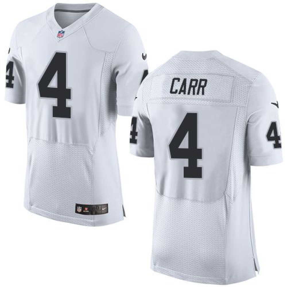 Raiders #4 Derek Carr White Men's Stitched NFL New Elite Jersey