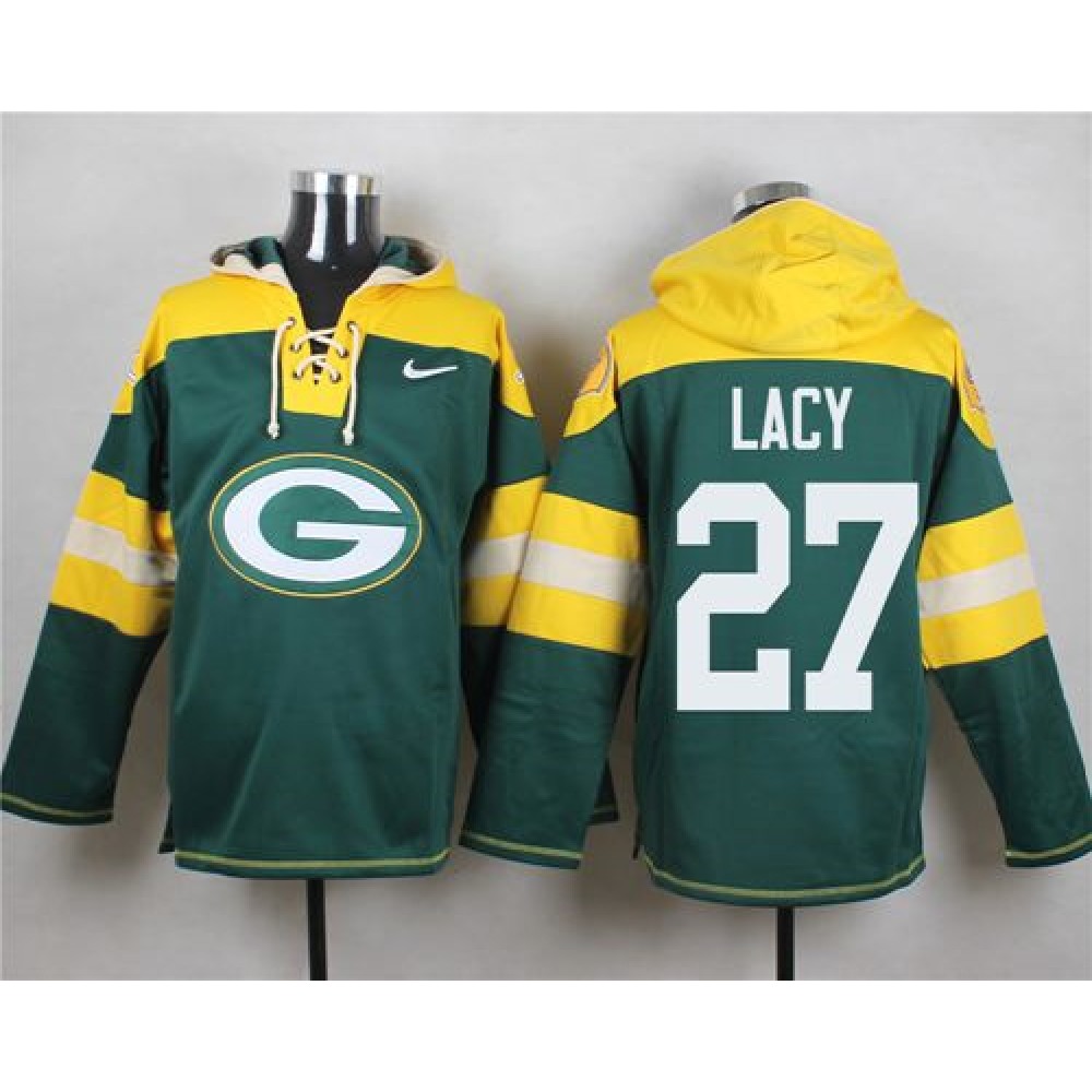 Packers #27 Eddie Lacy Green Player Pullover NFL Hoodie