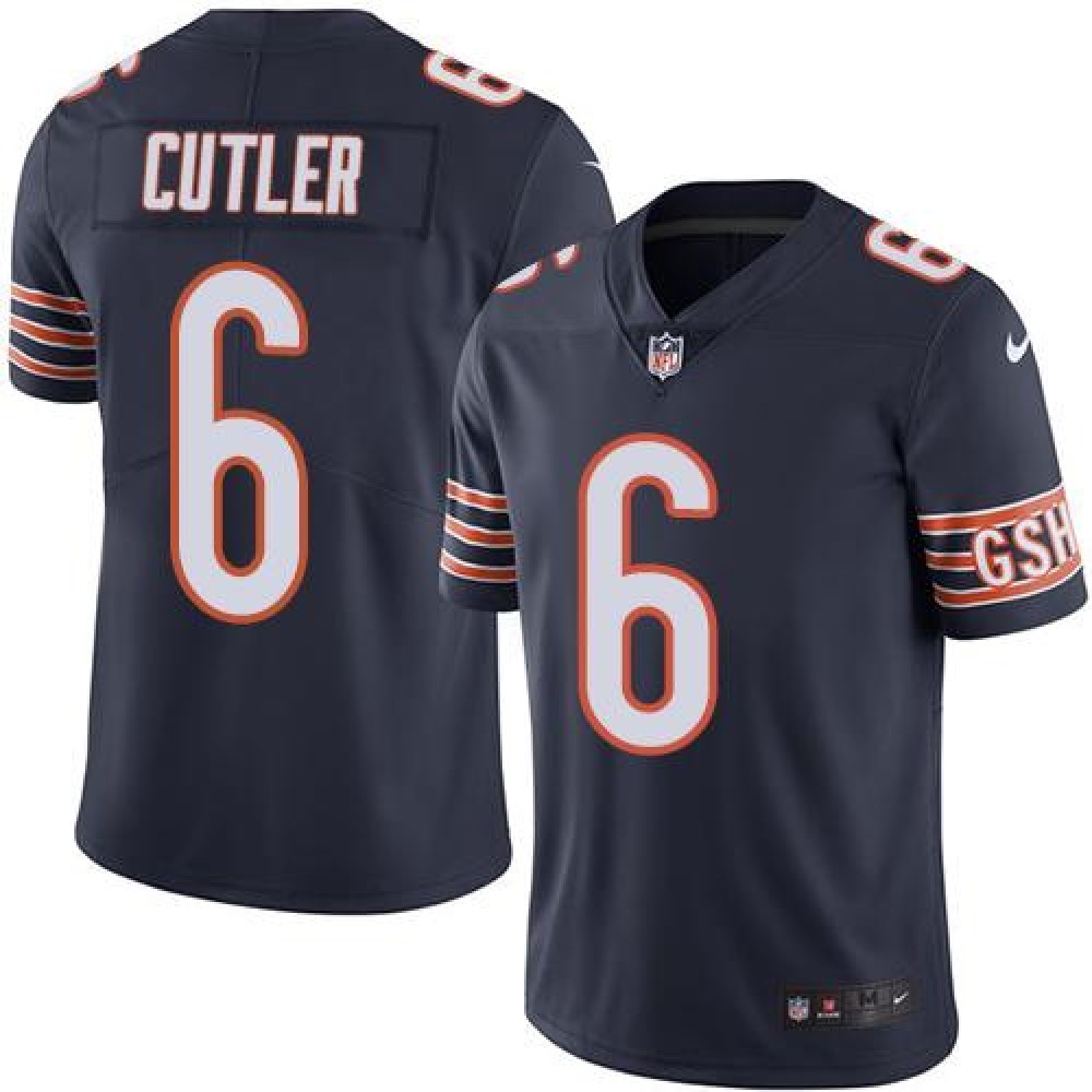 Bears #6 Jay Cutler Navy Blue Men's Stitched NFL Limited Rush Jersey