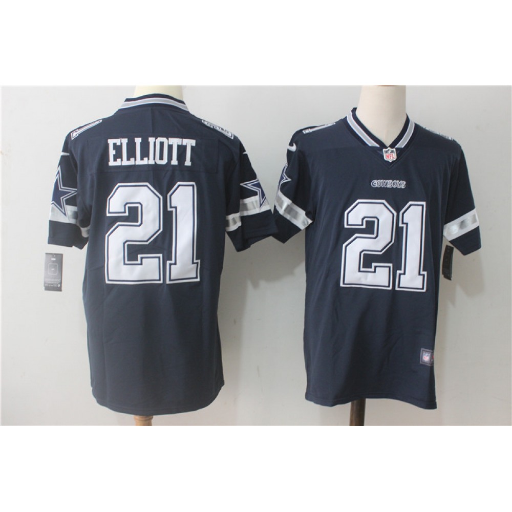 Men'sDallas Cowboys #21 Ezekiel Elliott Navy Blue Team Color Stitched NFL Vapor Untouchable Limited Jersey