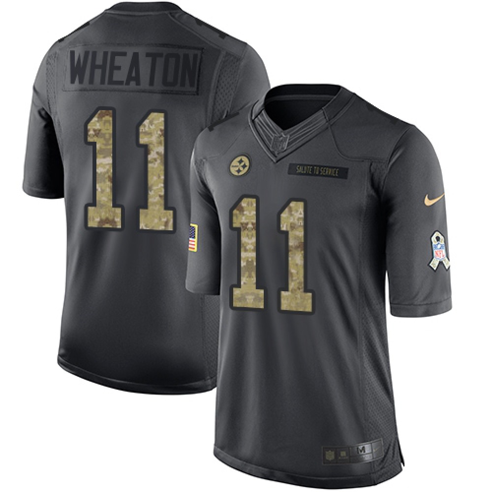 Steelers #11 Markus Wheaton Black Men's Stitched NFL Limited 2016 Salute to Service Jersey