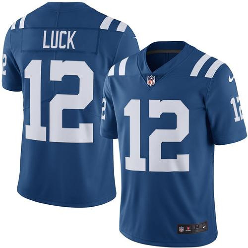 Colts #12 Andrew Luck Royal Blue Men's Stitched NFL Limited Rush Jersey
