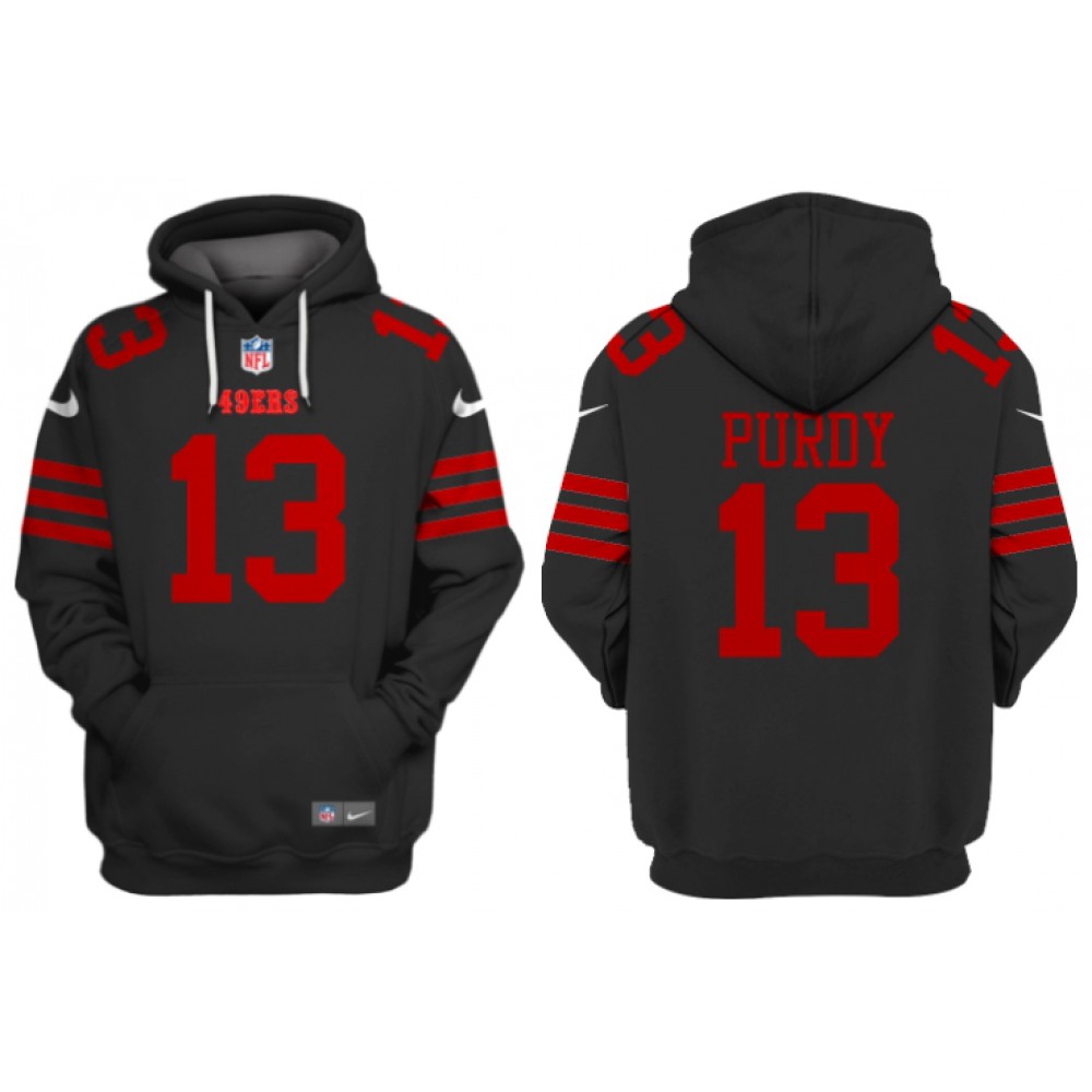 Men's San Francisco 49ers #13 Brock Purdy Black Alternate Pullover Hoodie