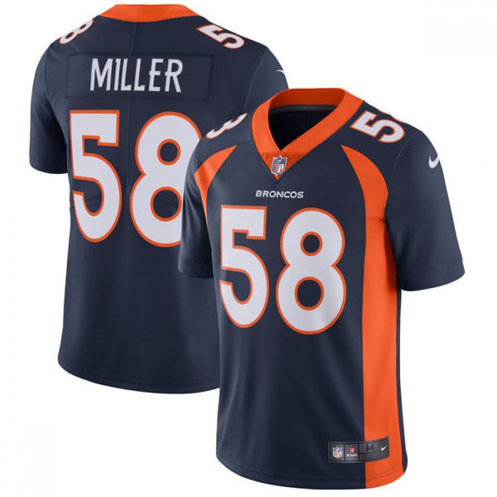 Men's Denver Broncos #58 Von MillerNavy Vapor Untouchable Limited Stitched NFL Jersey