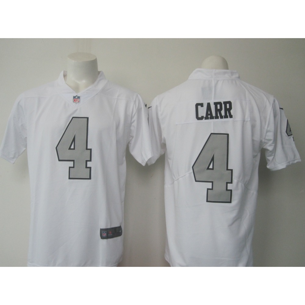 Men'sRaiders #4 Derek Carr White Limited Rush Stitched NFL Jersey