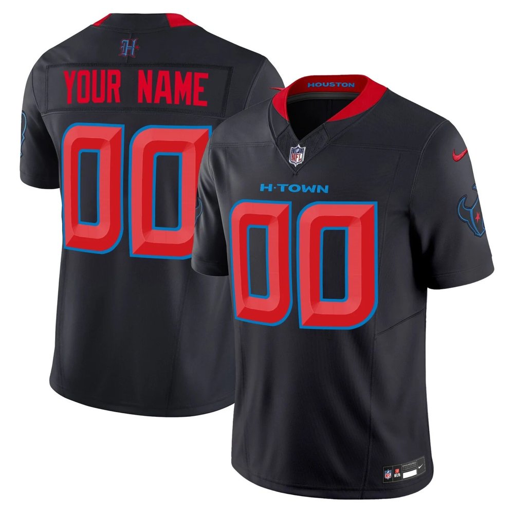 Men'sCustom Navy Blue Houston Texans Vapor F.U.S.E. Limited Jersey