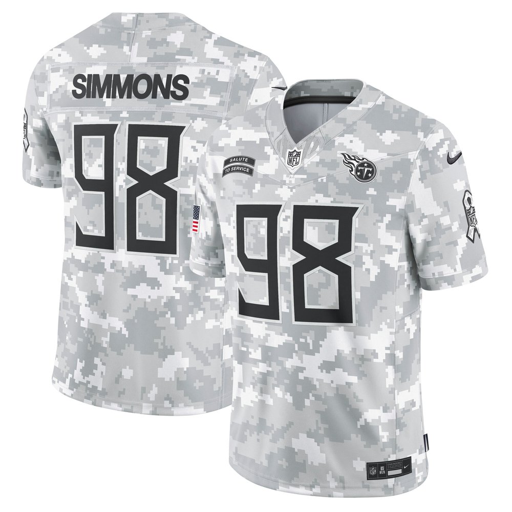 Men's Tennessee Titans Jeffery SimmonsArctic Camo 2024 Salute to Service Limited Jersey