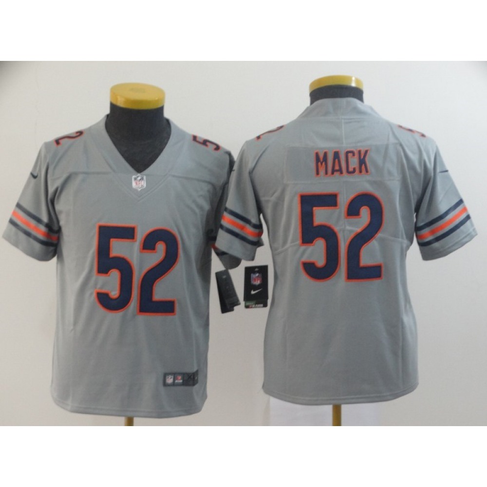 Youth Chicago Bears #52 Khalil Mack 2019 Silver Inverted Legend Stitched NFL Jersey