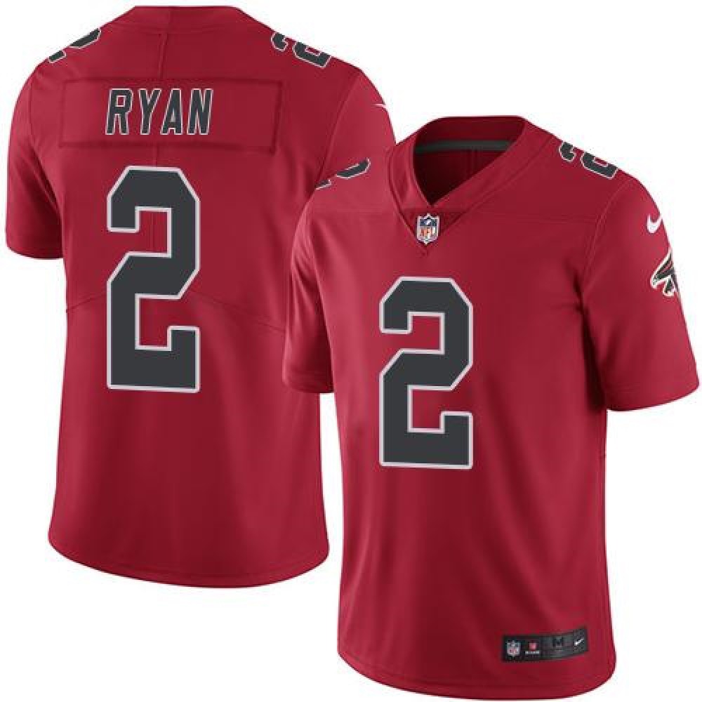 Falcons #2 Matt Ryan Red Youth Stitched NFL Limited Rush Jersey