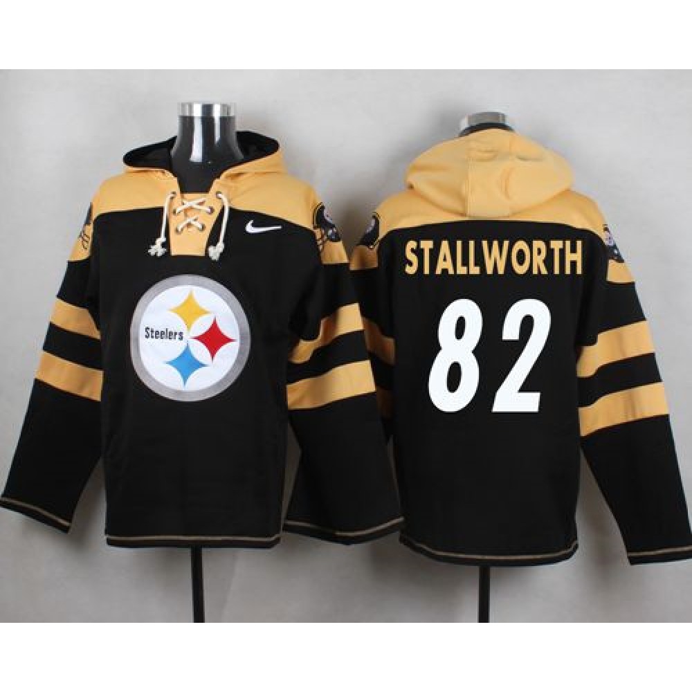 Steelers #82 John Stallworth Black Player Pullover NFL Hoodie