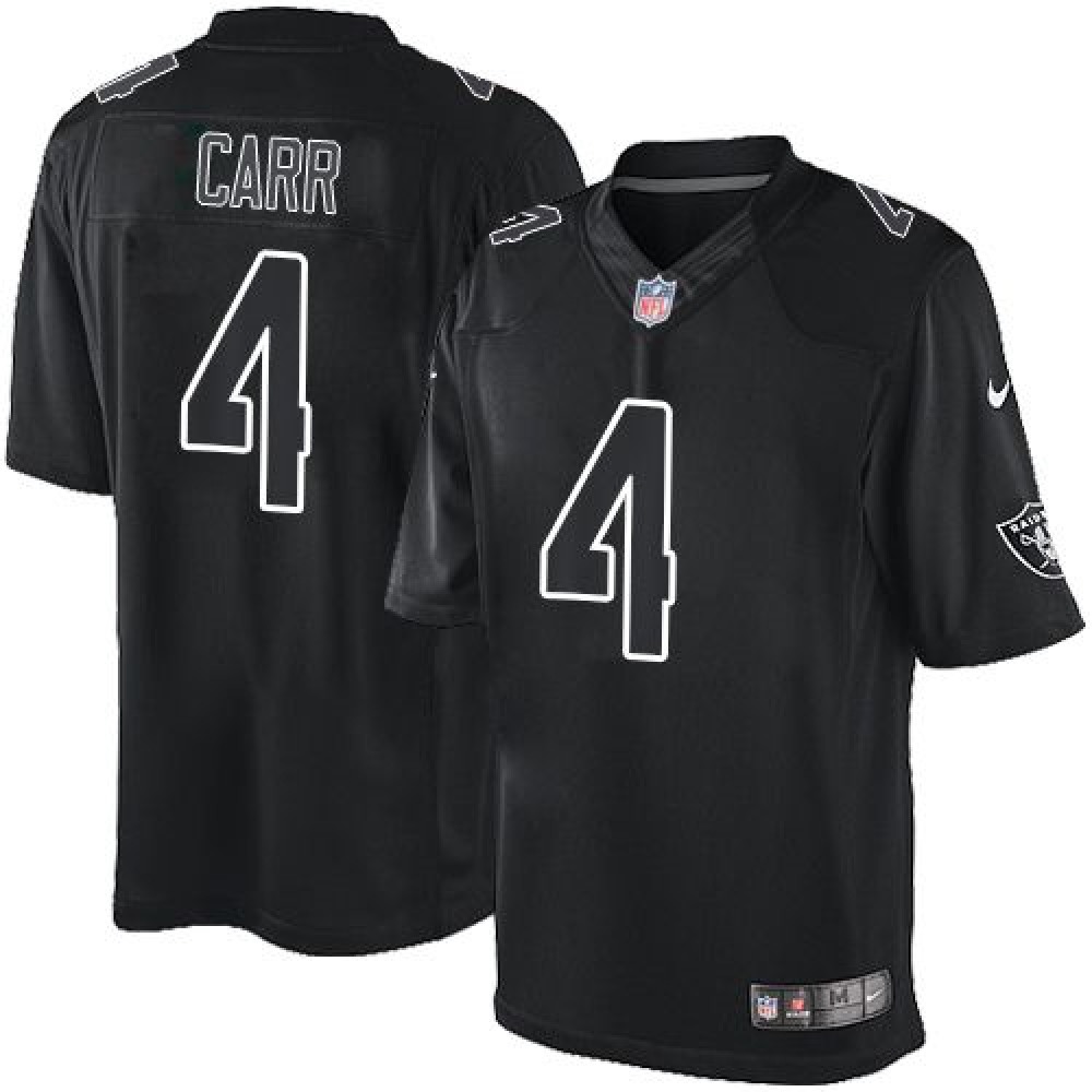 Raiders #4 Derek Carr Black Men's Stitched NFL Impact Limited Jersey