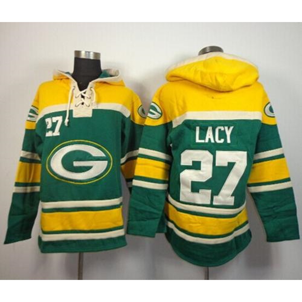 Packers #27 Eddie Lacy Green Sawyer Hoodie Sweatshirt NFL Hoodie