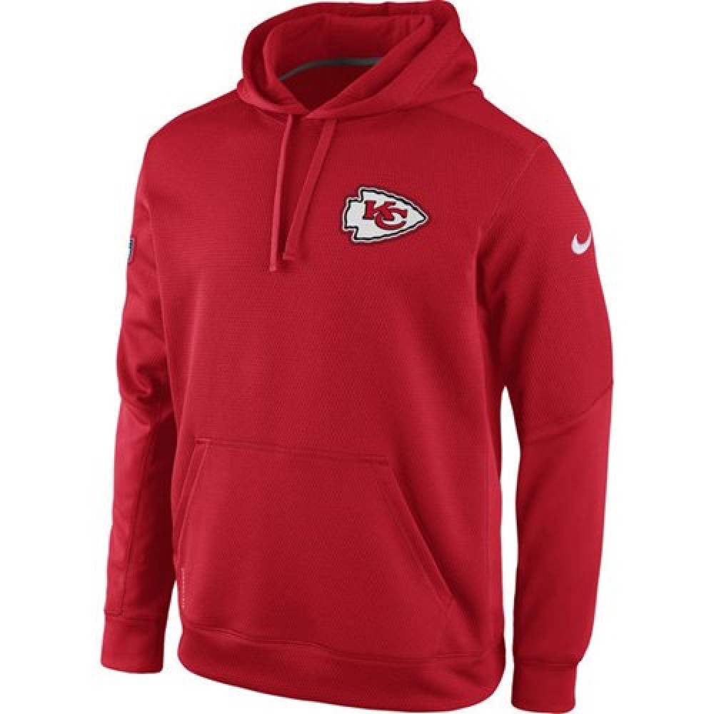 Kansas City ChiefsKO Chain Fleece Pullover Performance Hoodie Red
