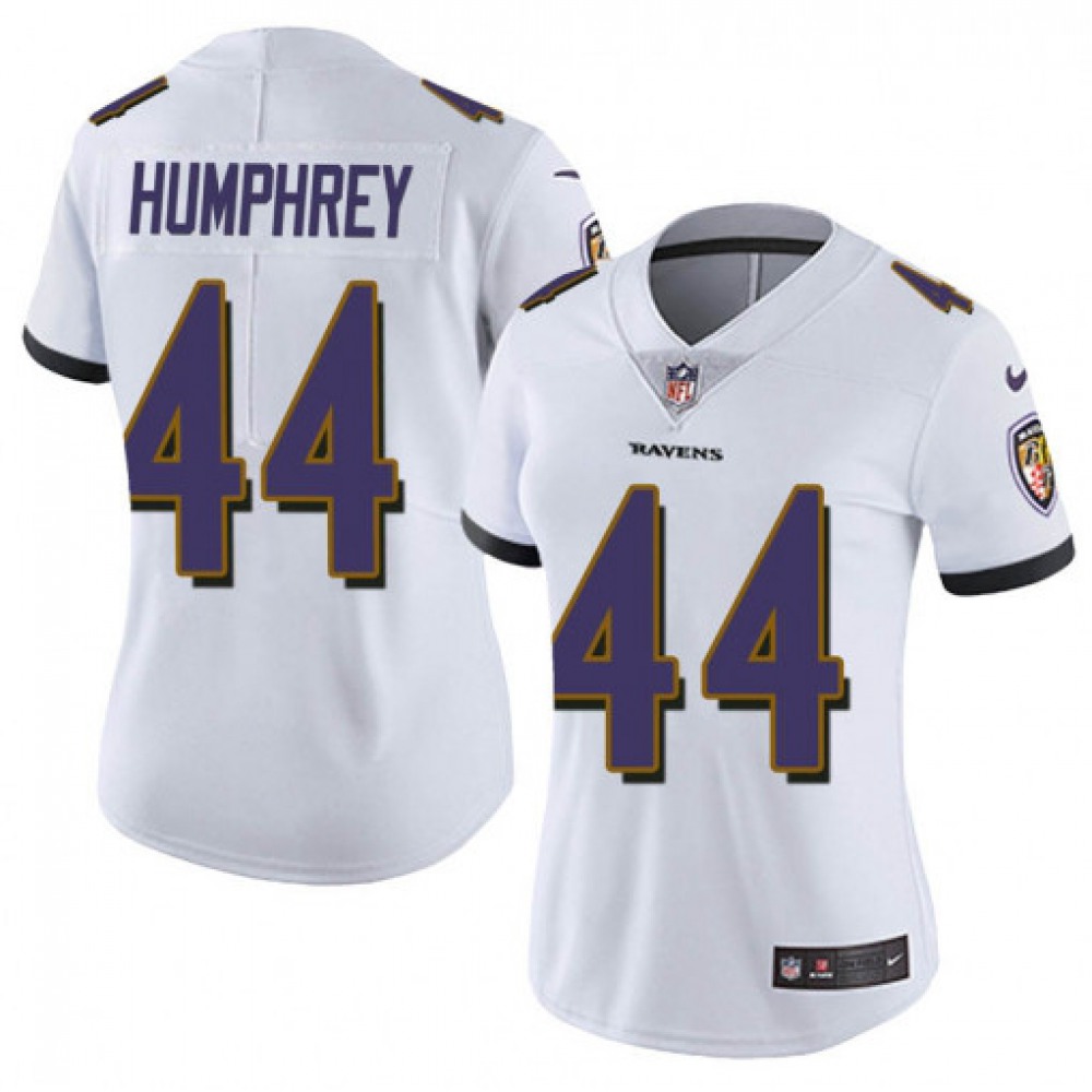 Women's Baltimore Ravens #44 Marlon Humphrey White Vapor Untouchable Limited NFL Jersey(Run Small)