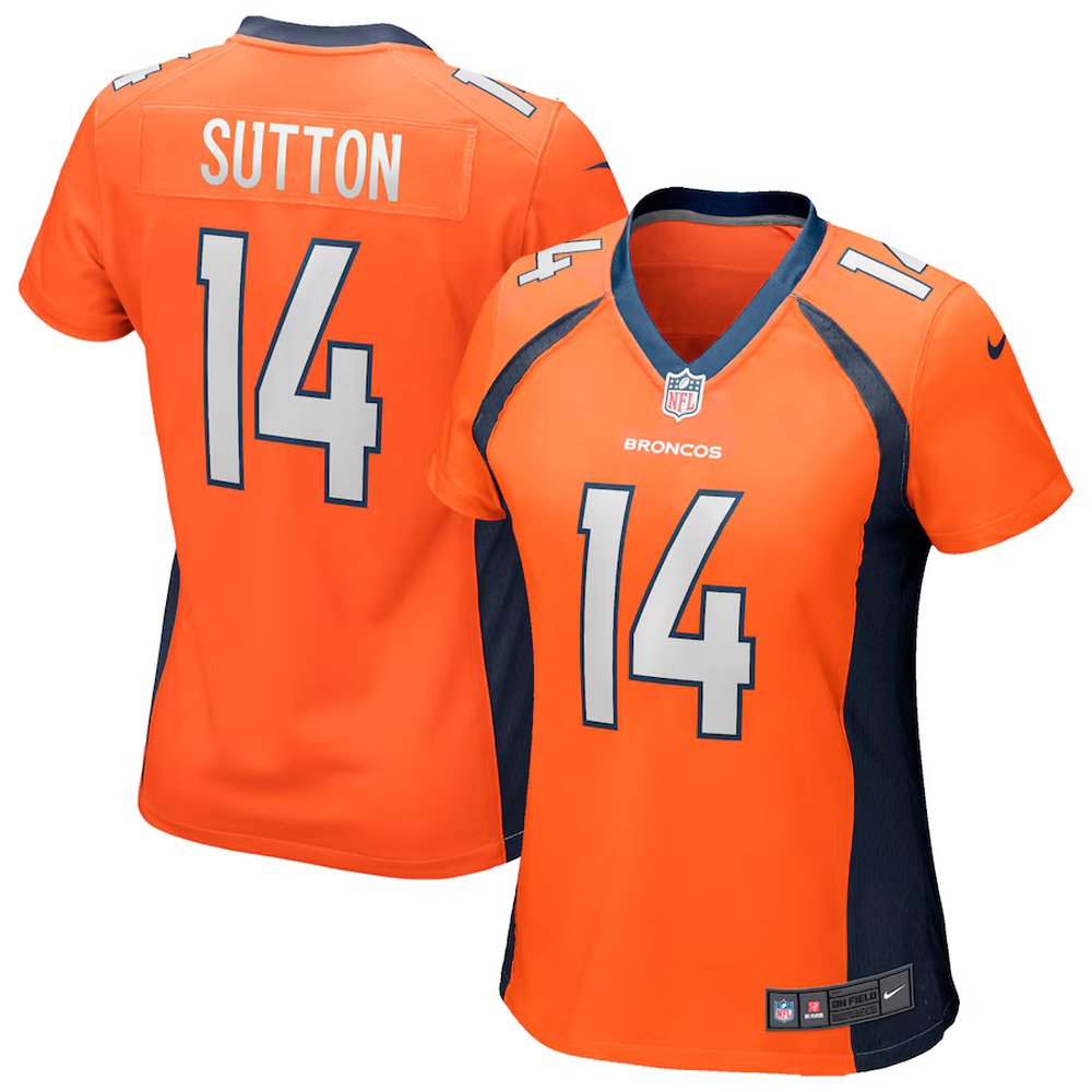 Women'sCourtland Sutton Orange Denver Broncos Game Jersey
