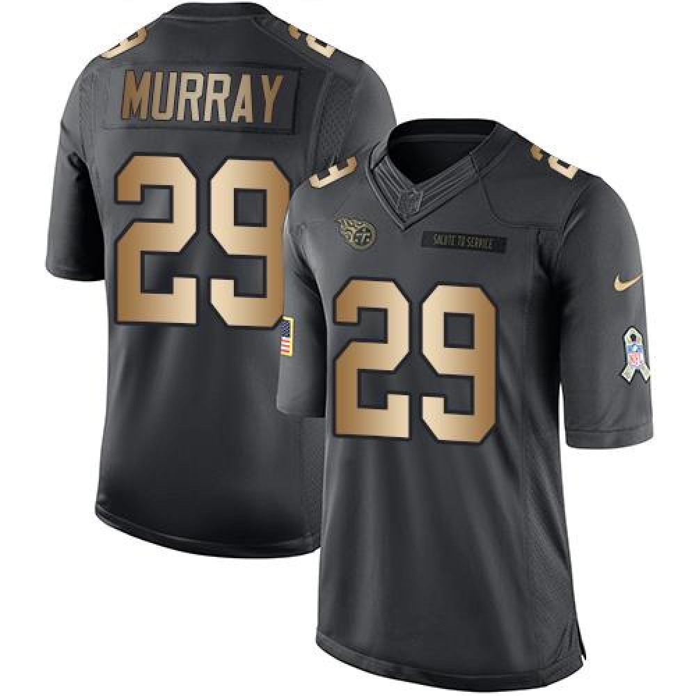 Titans #29 DeMarco Murray Black Men's Stitched NFL Limited Gold Salute To Service Jersey