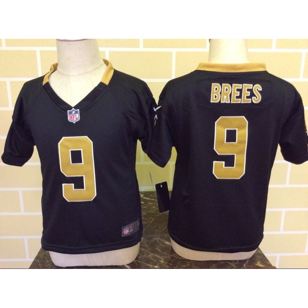 ToddlerNew Orleans Saints #9 Drew Brees Black Stitched NFL Jersey