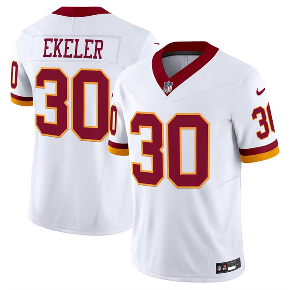 Youth Washington Commanders #30 Austin Ekeler White 2025 F.U.S.E. Throwback Vapor Limited Stitched Football Jersey