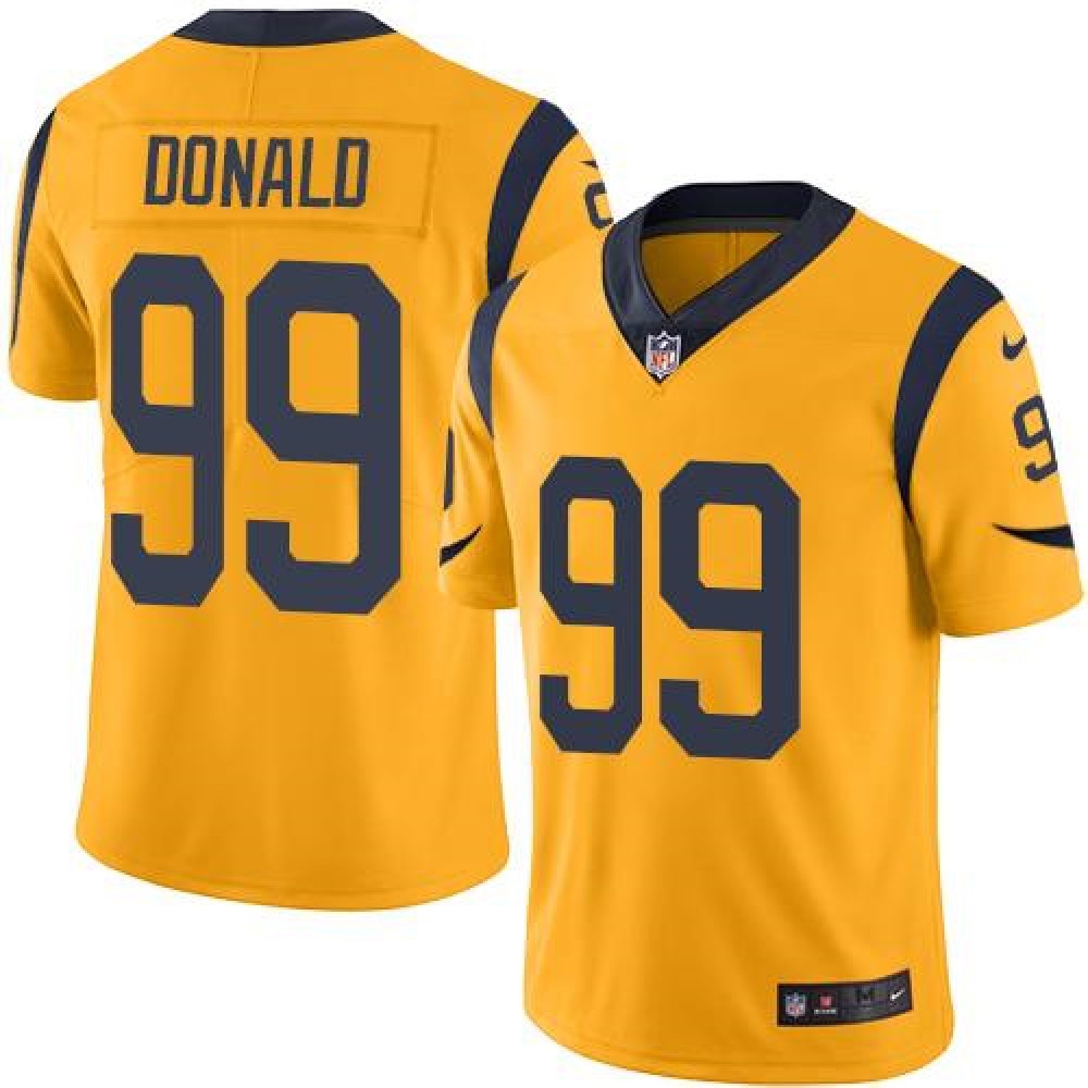 Rams #99 Aaron Donald Gold Youth Stitched NFL Limited Rush Jersey