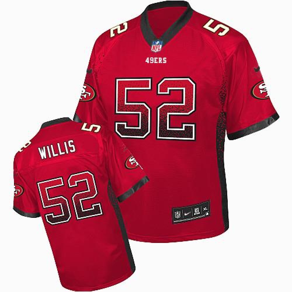 49ers #52 Patrick Willis Red Team Color Youth Stitched NFL Elite Drift Fashion Jersey