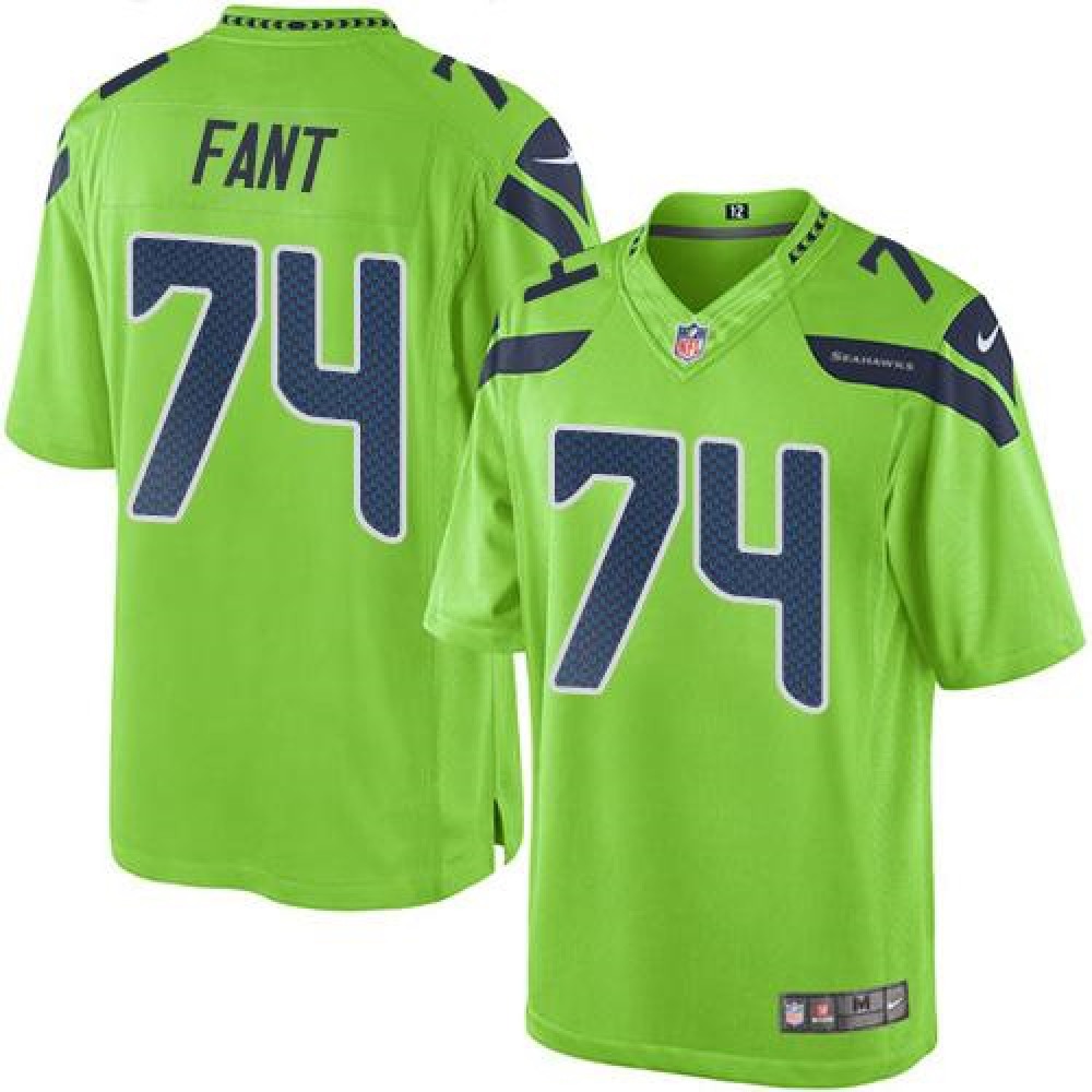 Seahawks #74 George Fant Green Men's Stitched NFL Limited Rush Jersey