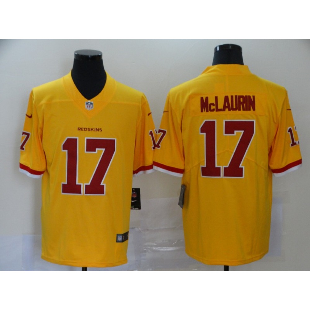 Men's Washington Redskins #17 Terry McLaurin Yellow Vapor Untouchable Limited NFL Stitched Jersey