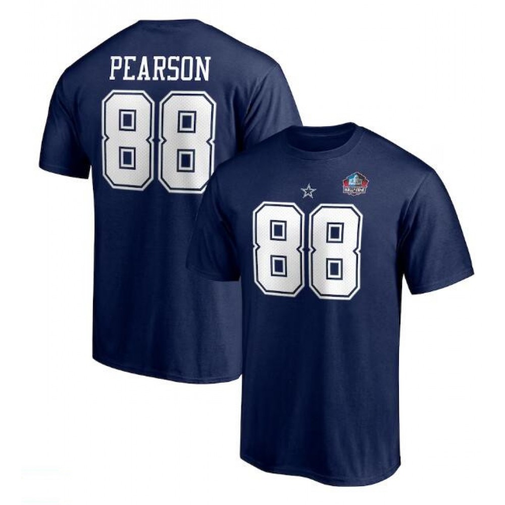 Men's Dallas Cowboys #88 Drew Pearson Navy Hall of Fame Class of 2021 Name & Number T-Shirt