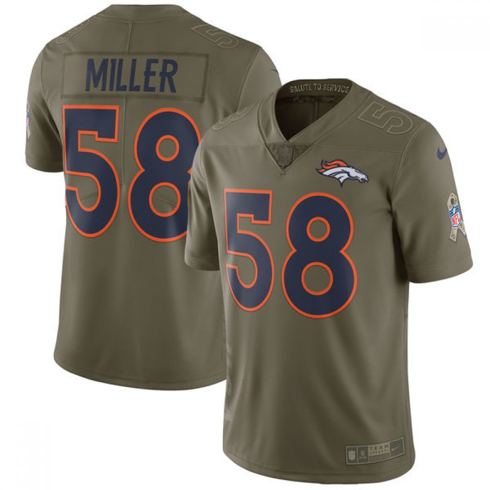 YouthDenver Broncos #58 Von Miller Olive Salute to Service Limited Stitched NFL Jersey