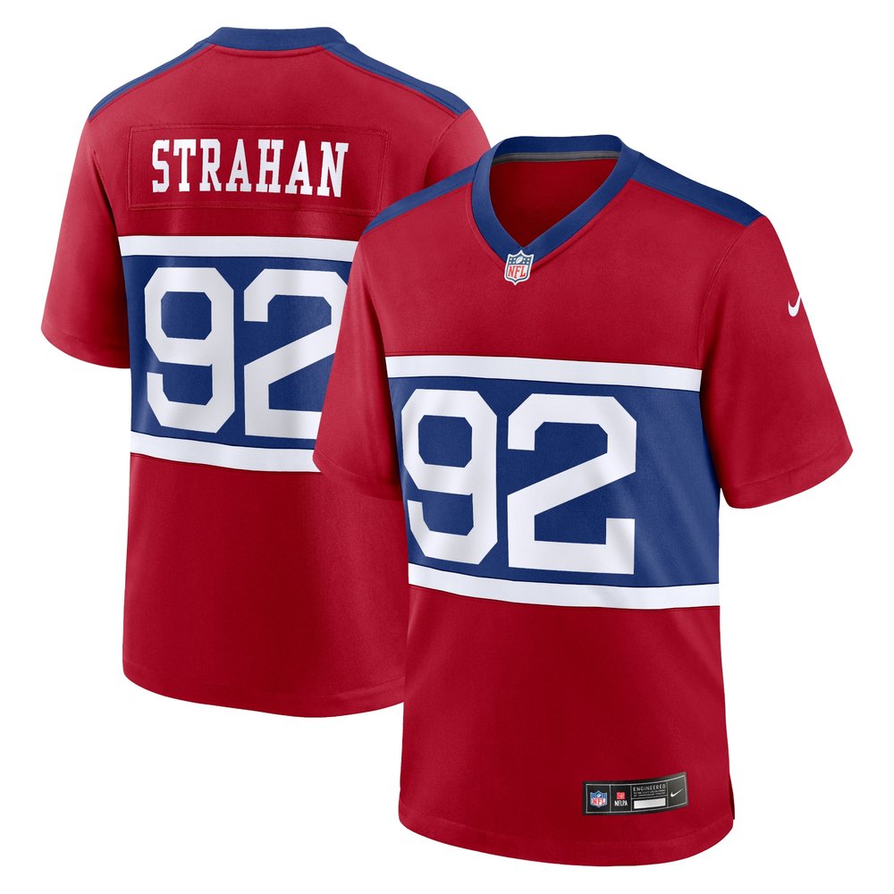Men's New York Giants Michael StrahanCentury Red Alternate Retired Player Game Jersey