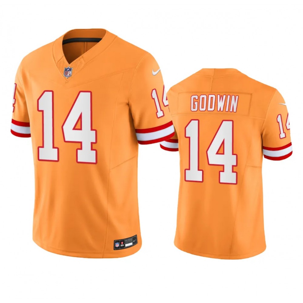 Men's Tampa Bay Buccaneers #14 Chris Godwin Orange 2023 F.U.S.E.Throwback Limited Stitched Jersey