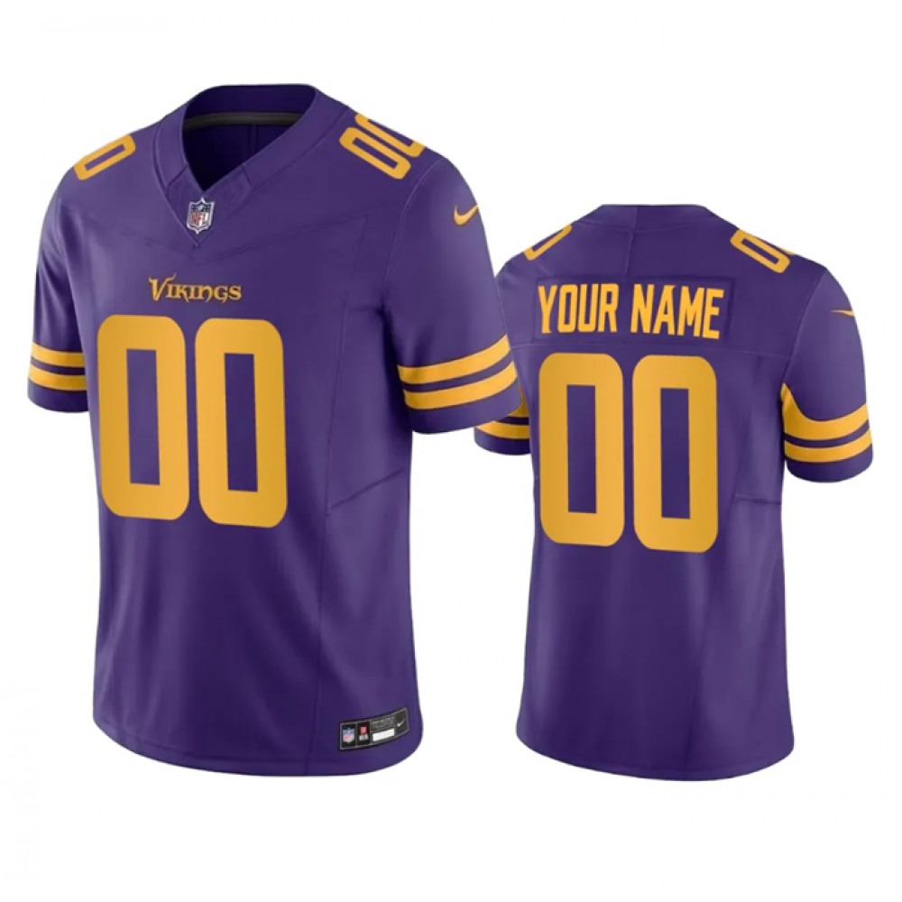 Men's Minnesota Vikings Active Player Custom Purple 2023 F.U.S.E. Color Rush Stitched Jersey