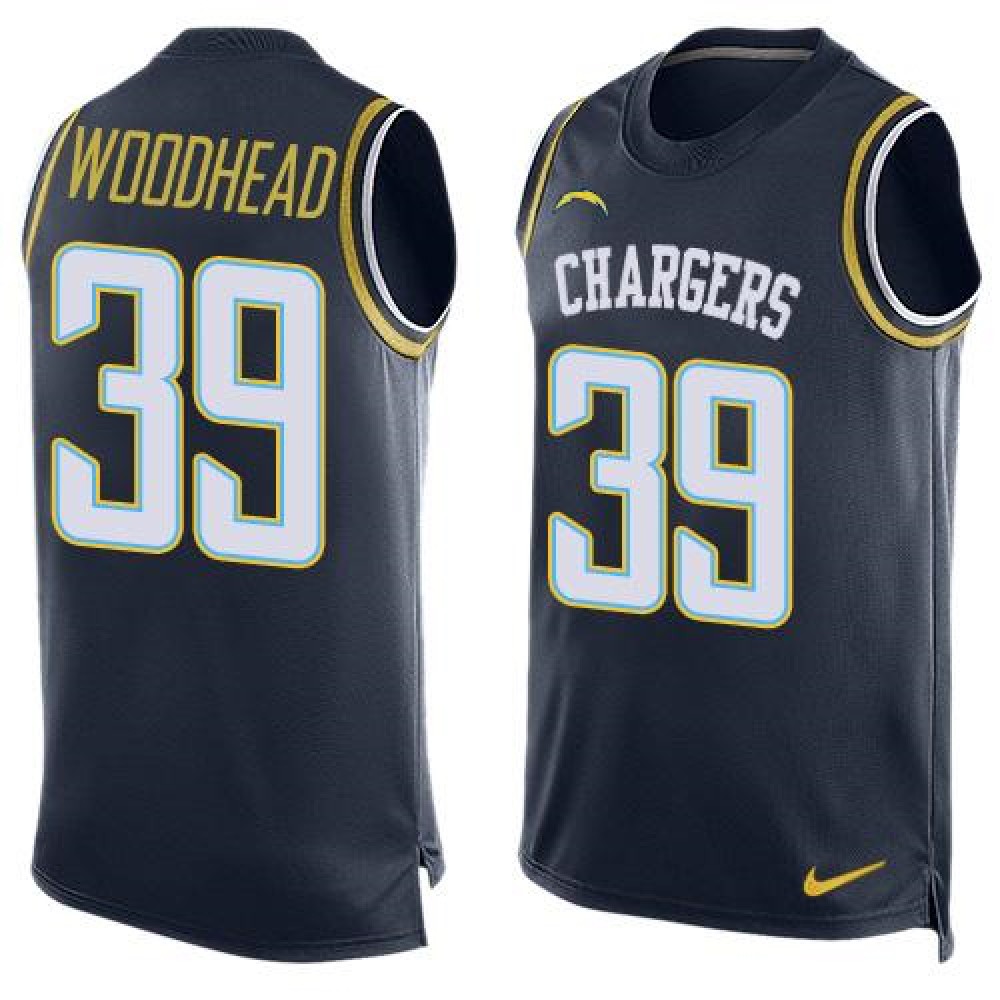 Chargers #39 Danny Woodhead Navy Blue Team Color Men's Stitched NFL Limited Tank Top Jersey