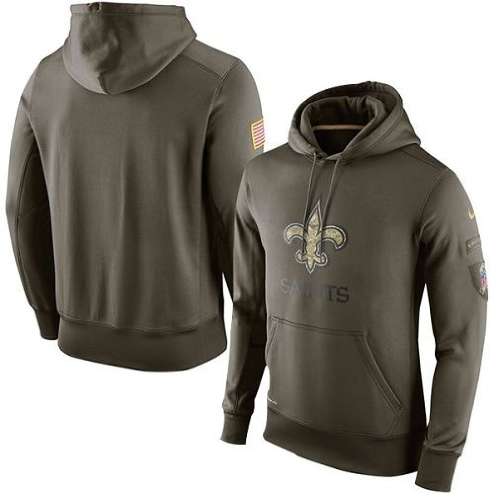 Men's New Orleans SaintsOlive Salute To Service KO Performance Hoodie