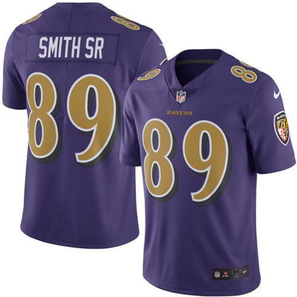 Ravens #89 Steve Smith Sr Purple Men's Stitched NFL Limited Rush Jersey