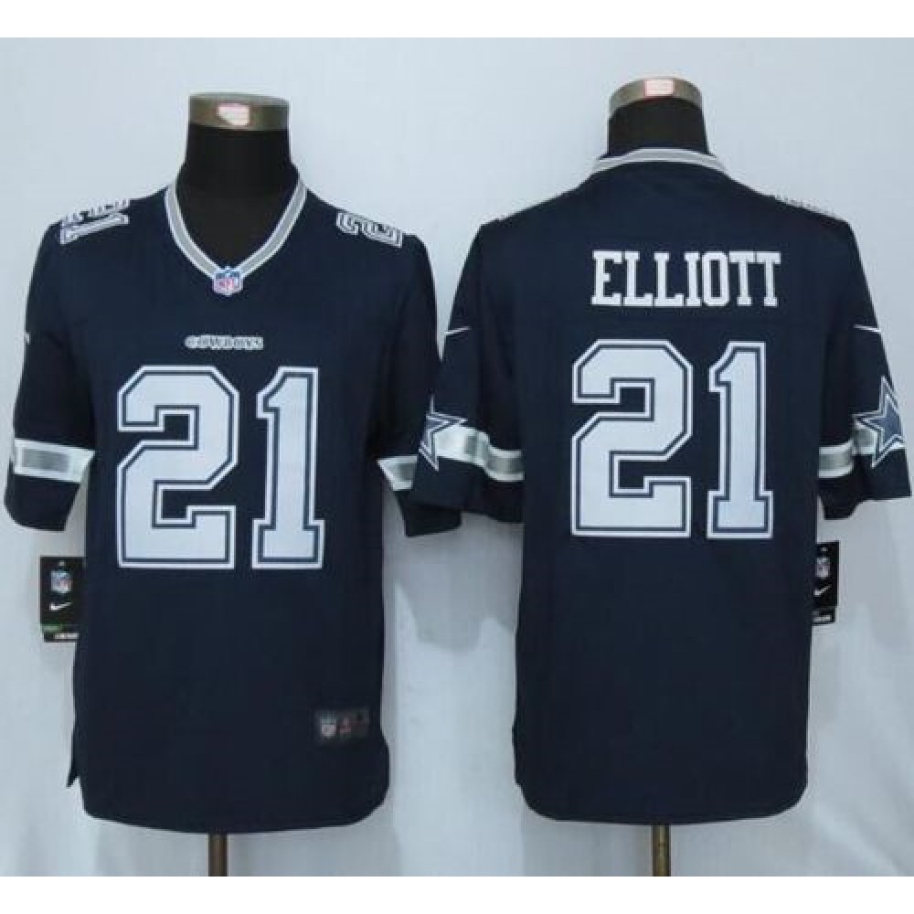 Cowboys #21 Ezekiel Elliott Navy Blue Team Color Men's Stitched NFL Limited Jersey