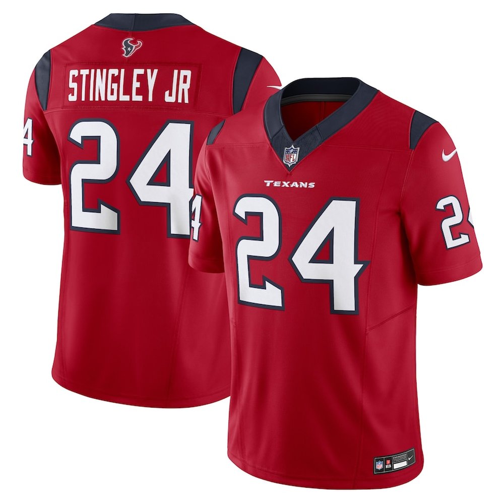 Men'sDerek Stingley Jr. Red Houston Texans #24 Vapor F.U.S.E. Limited Jersey