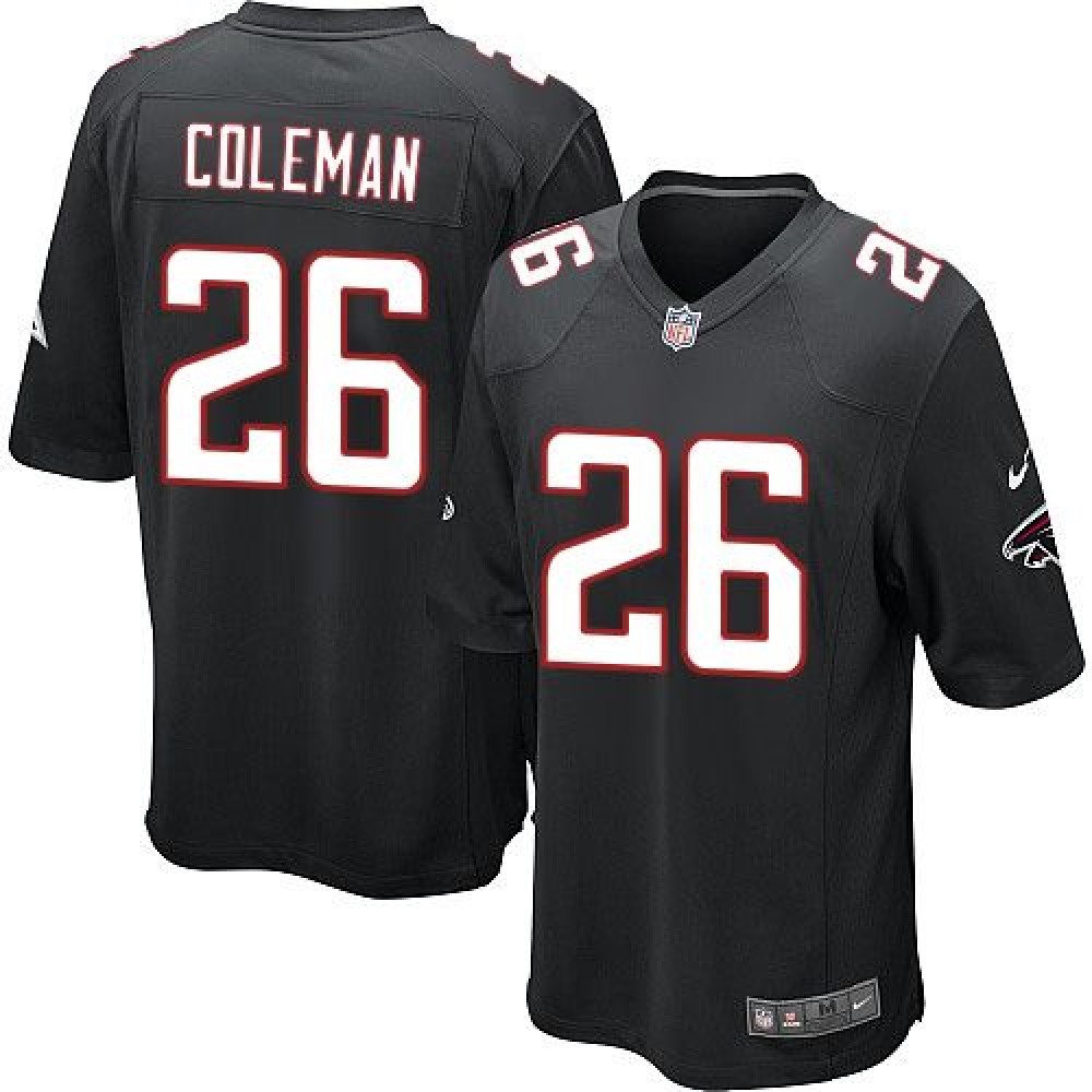 Falcons #26 Tevin Coleman Black Alternate Youth Stitched NFL Elite Jersey