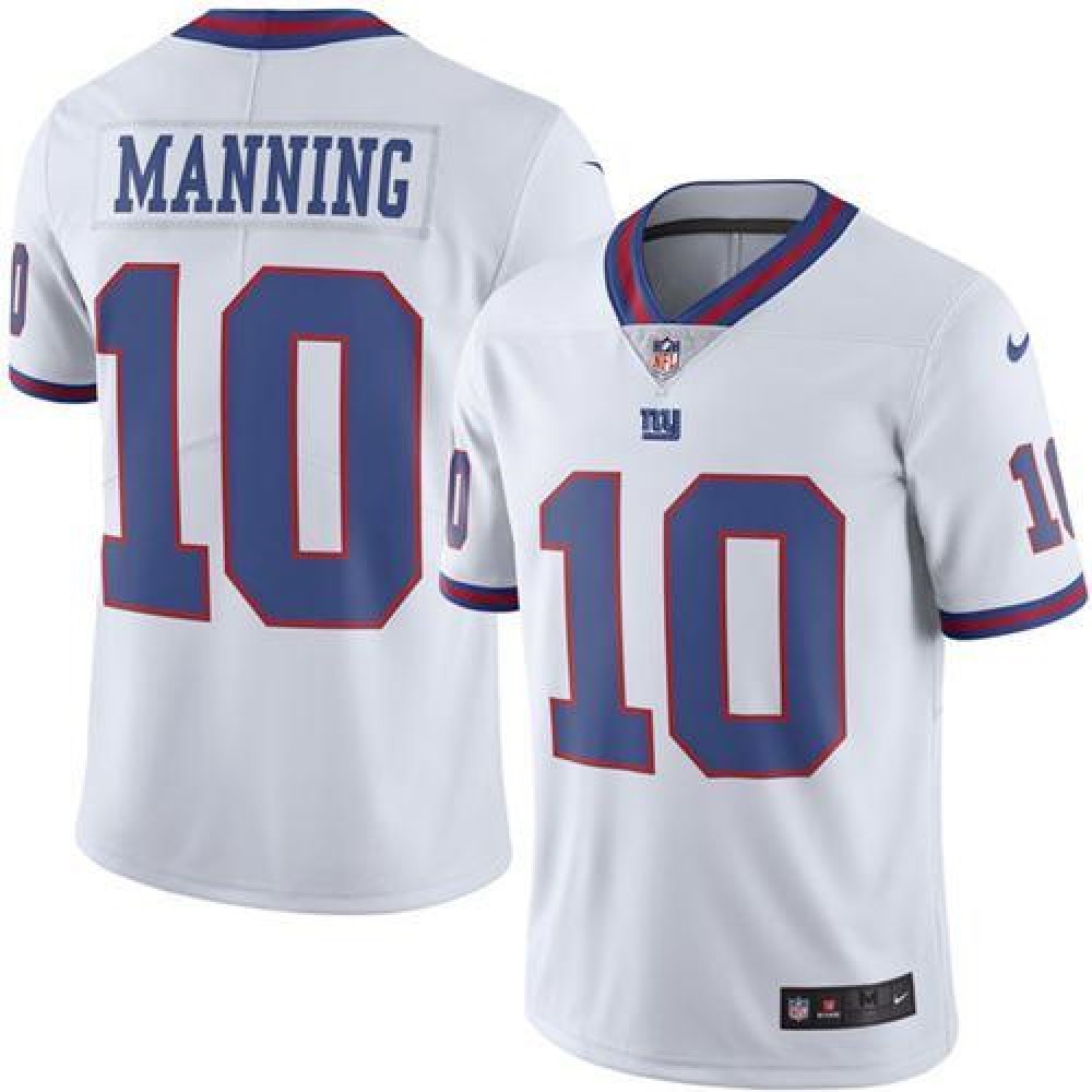 Giants #10 Eli Manning White Youth Stitched NFL Limited Rush Jersey