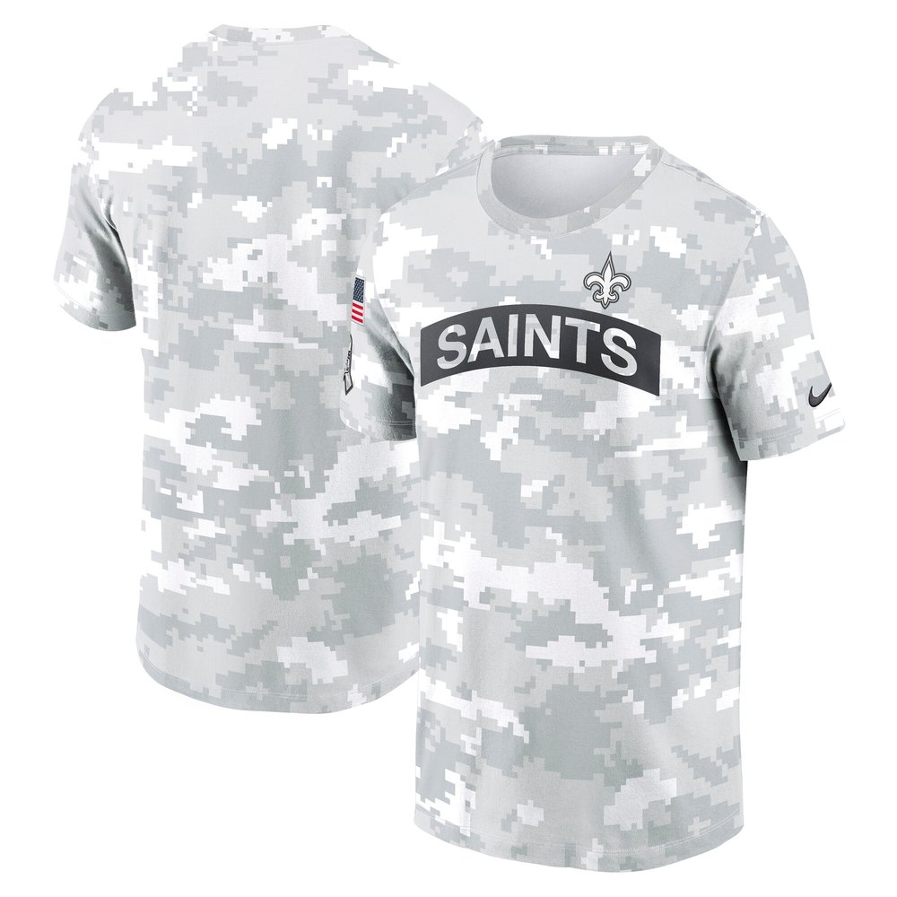 Men's New Orleans SaintsArctic Camo 2024 Salute To Service Performance T-Shirt