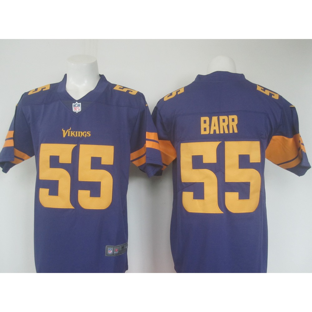 Men'sMinnesota Vikings #55 Anthony Barr Purple Limited Rush Stitched NFL Jersey