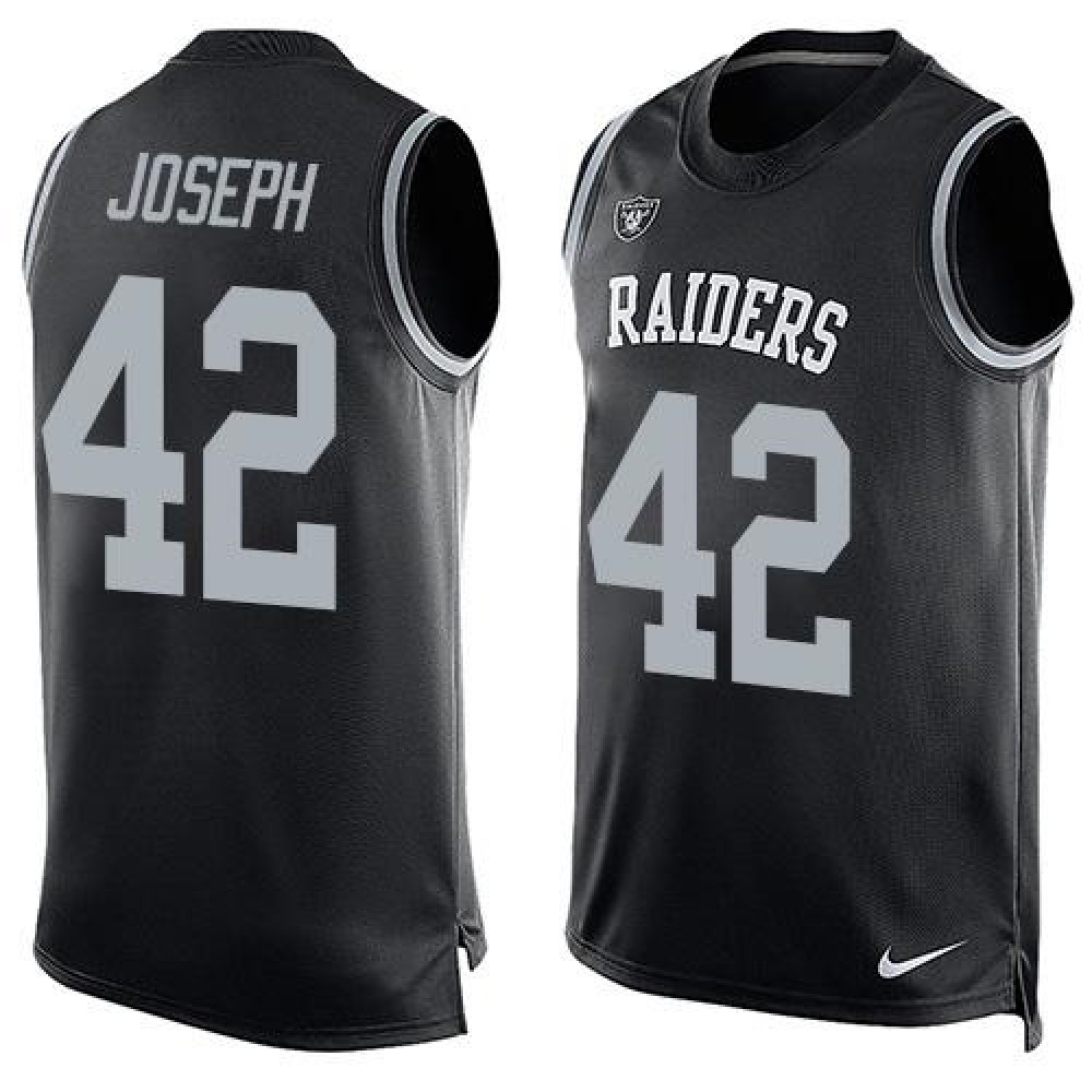 Raiders #42 Karl Joseph Black Team Color Men's Stitched NFL Limited Tank Top Jersey