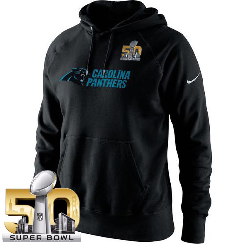 Men's Carolina PanthersBlack Super Bowl 50 Lockup Pullover Hoodie