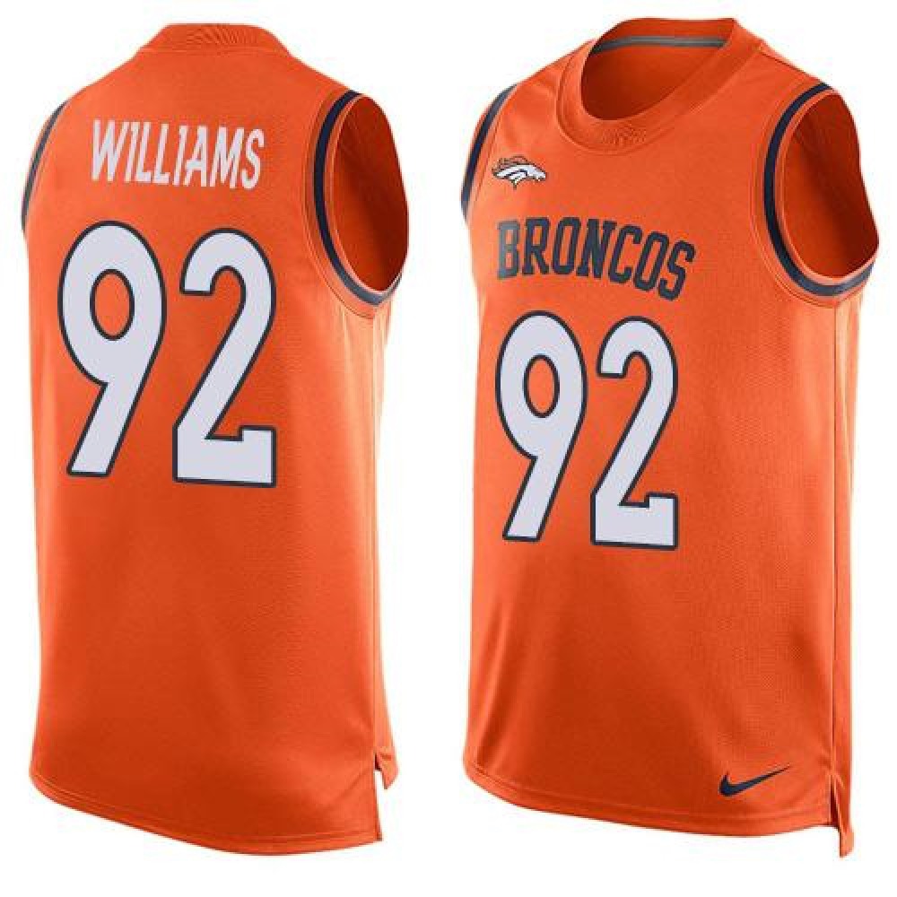 Broncos #92 Sylvester Williams Orange Team Color Men's Stitched NFL Limited Tank Top Jersey